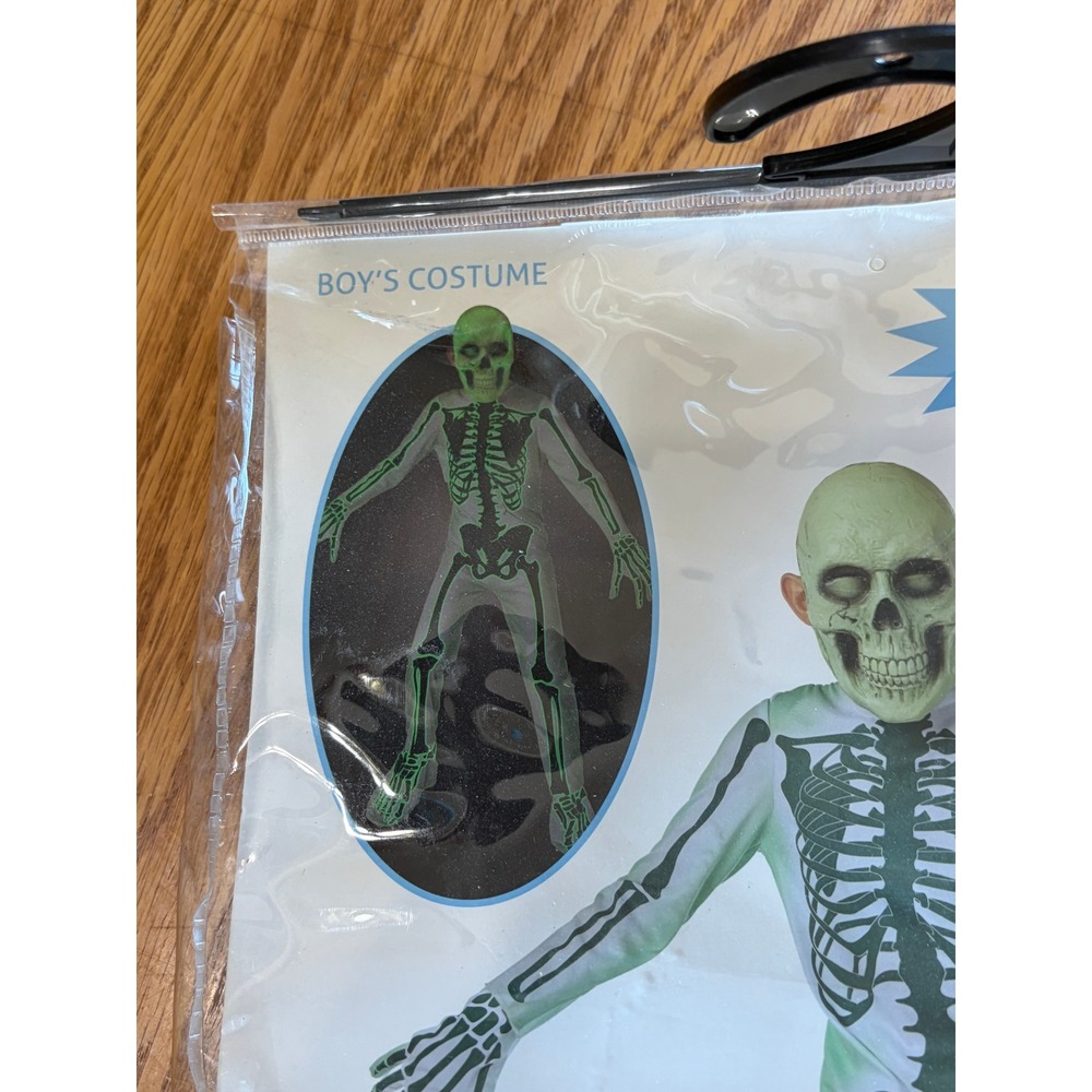 Seasons USA Boys Glowing Atomic Skeleton Costume Glow in the Dark Large 10-12 - Picture 6 of 7